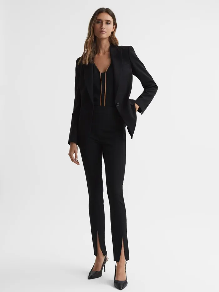 Reiss Tops Jessy Sleeveless VNeck Vest Blackcamel 8211 Women