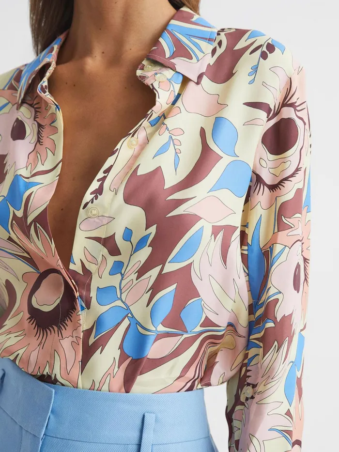 Reiss Tops Liv Floral Printed Shirt Multi 8211 Women