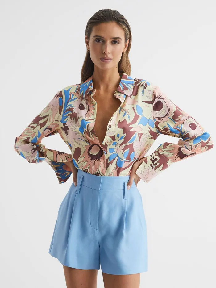 Reiss Tops Liv Floral Printed Shirt Multi 8211 Women