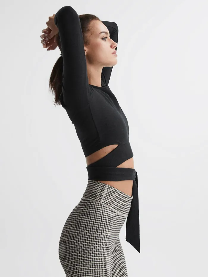 Reiss Tops Lucy The Upside Tie Detail Top Black 8211 Women
