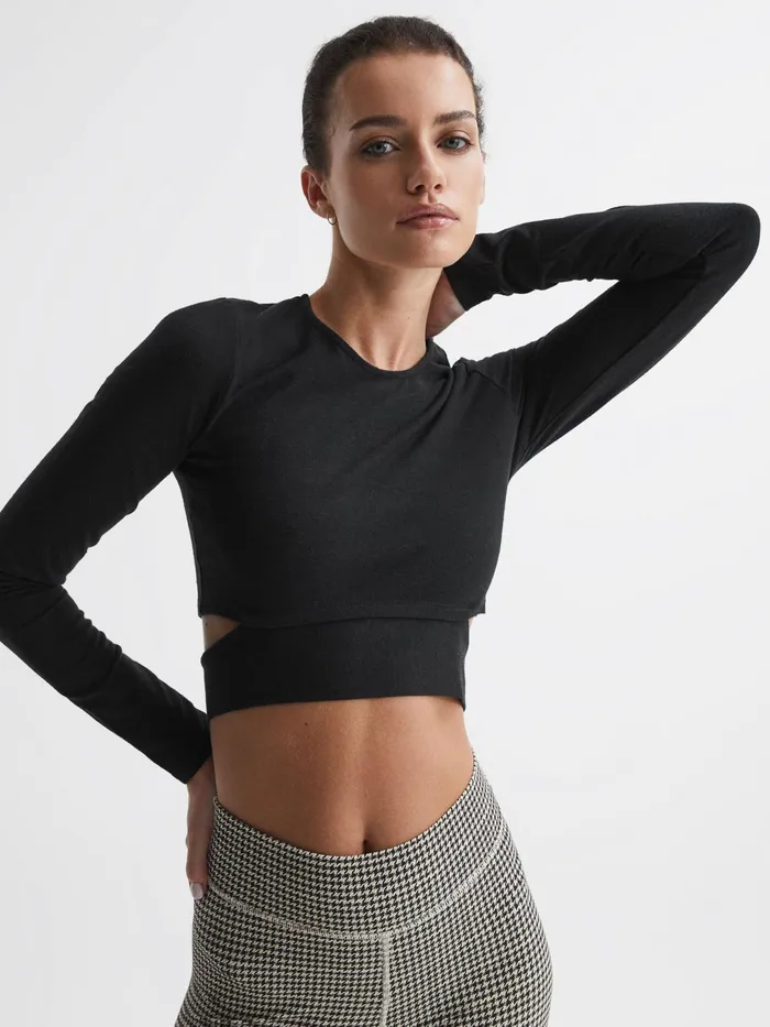 Reiss Tops Lucy The Upside Tie Detail Top Black 8211 Women