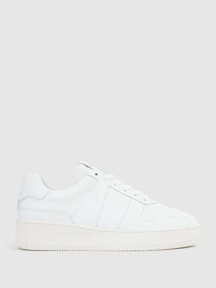 Reiss Trainers Aira Mid Top Leather Trainers White 8211 Women