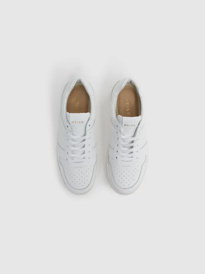 Reiss Trainers Aira Mid Top Leather Trainers White 8211 Women