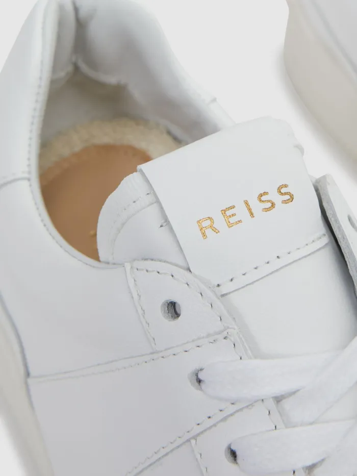 Reiss Trainers Aira Mid Top Leather Trainers White 8211 Women