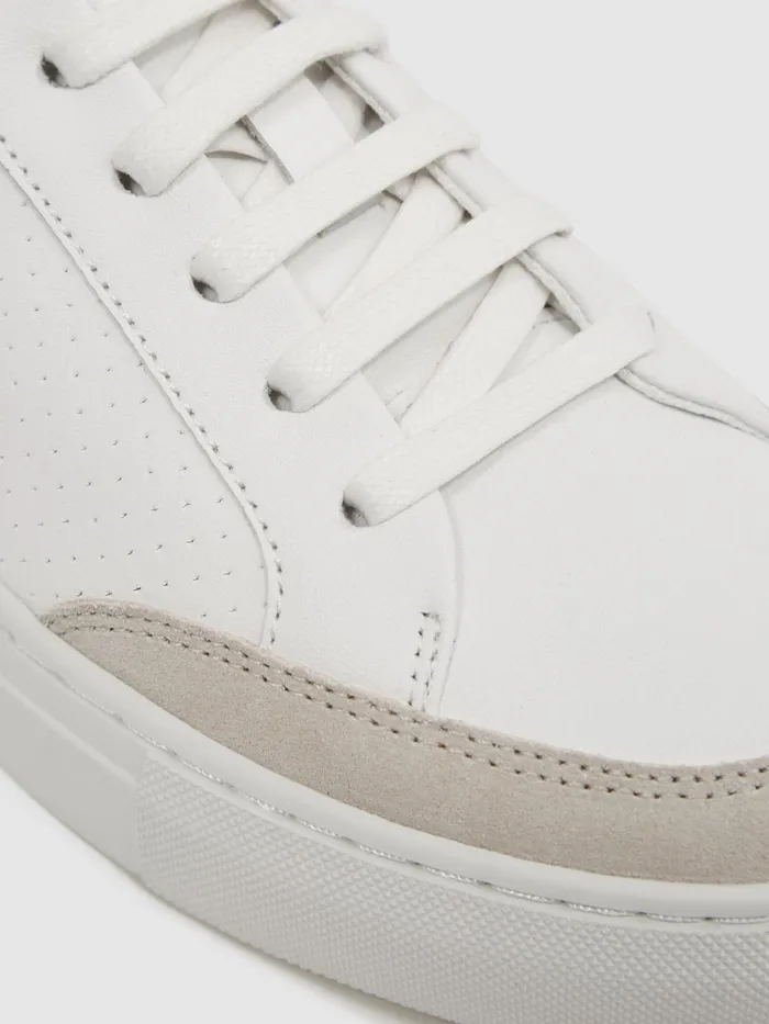 Reiss Trainers Ashley Low Top Leather Trainers Sagewhite 8211 Women