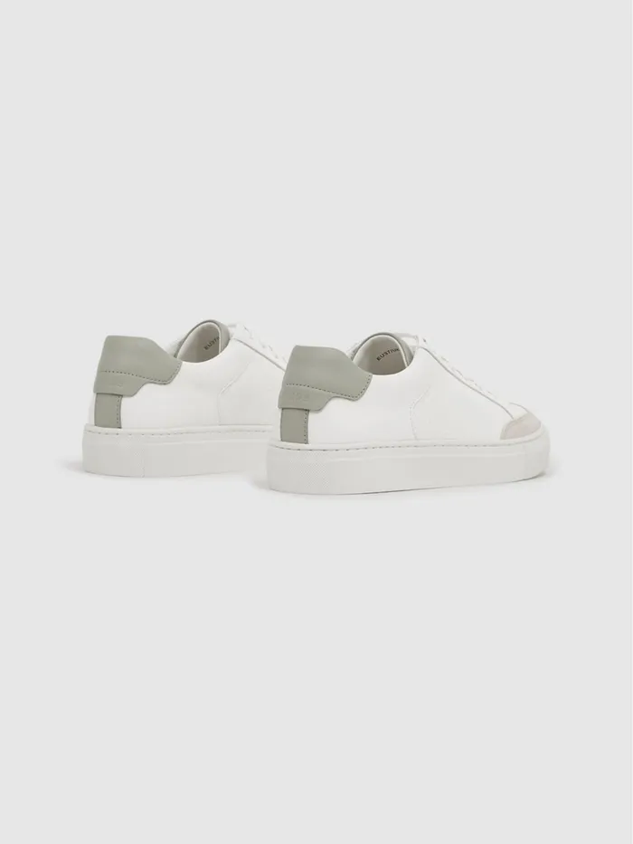 Reiss Trainers Ashley Low Top Leather Trainers Sagewhite 8211 Women