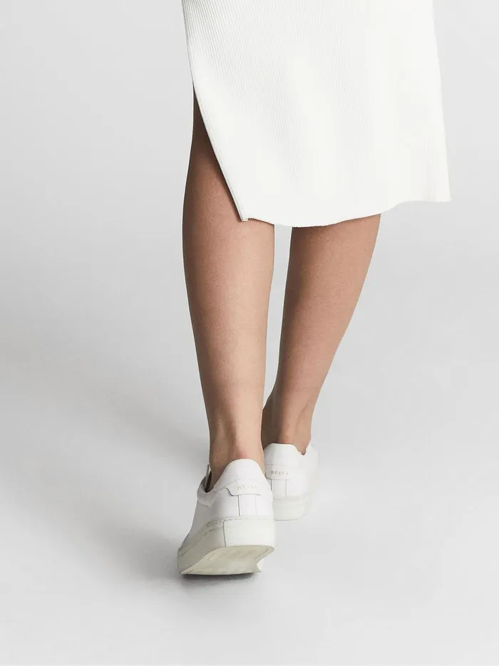 Reiss Trainers Finley LaceUp Leather Trainers Biscuit 8211 Women