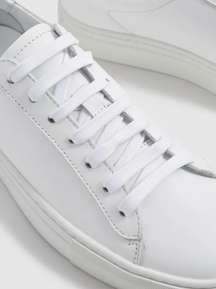 Reiss Trainers Finley LaceUp Leather Trainers Biscuit 8211 Women