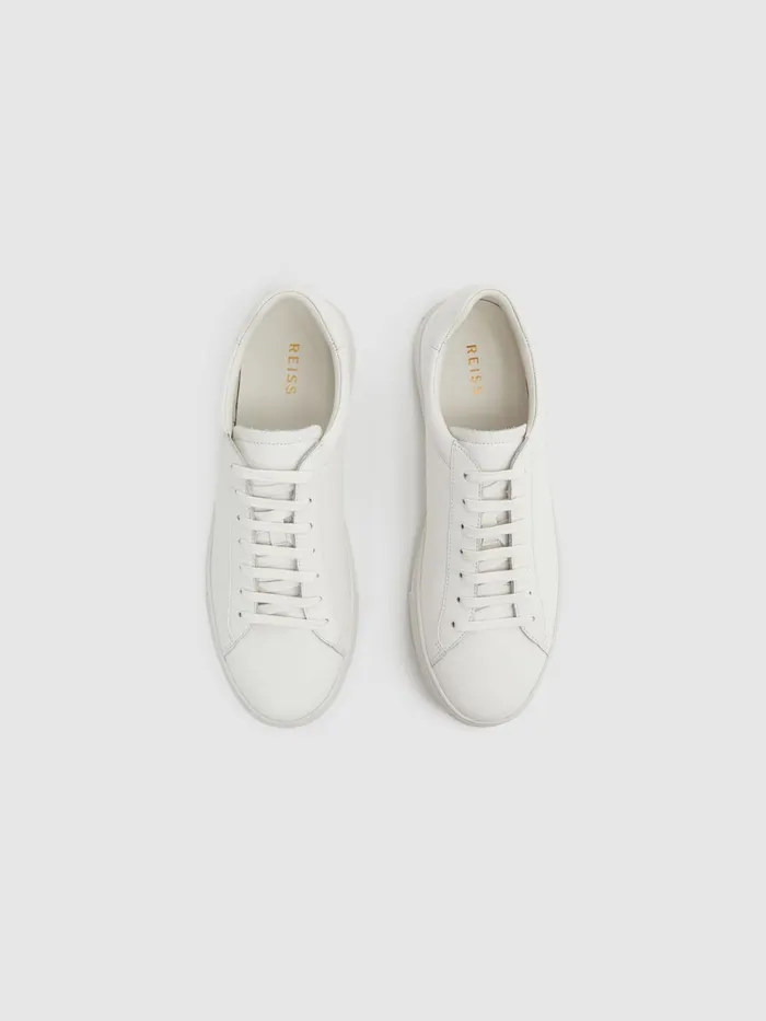 Reiss Trainers Finley Leather Trainers White 8211 Men