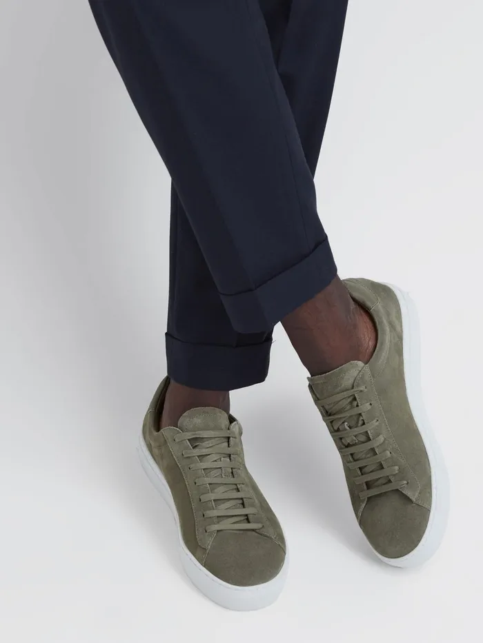 Reiss Trainers Finley Suede Suede Trainers Sage 8211 Men