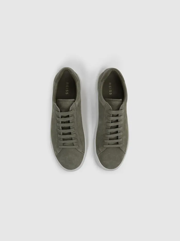 Reiss Trainers Finley Suede Suede Trainers Sage 8211 Men
