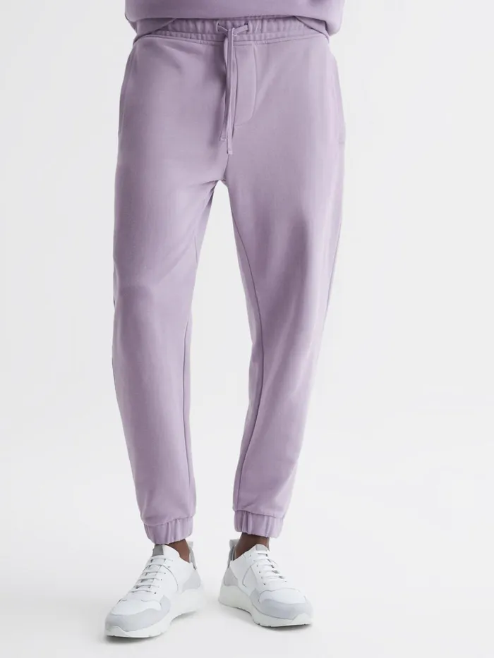 Reiss Trousers Ali Garment Dye Joggers Lilac 8211 Men