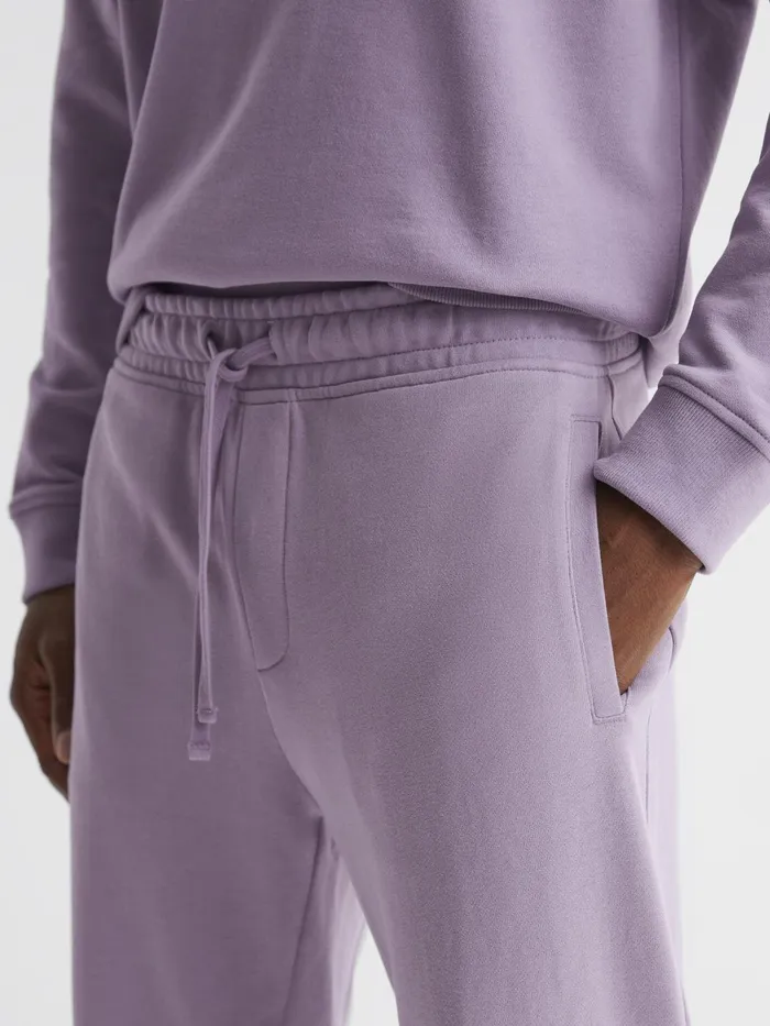 Reiss Trousers Ali Garment Dye Joggers Lilac 8211 Men