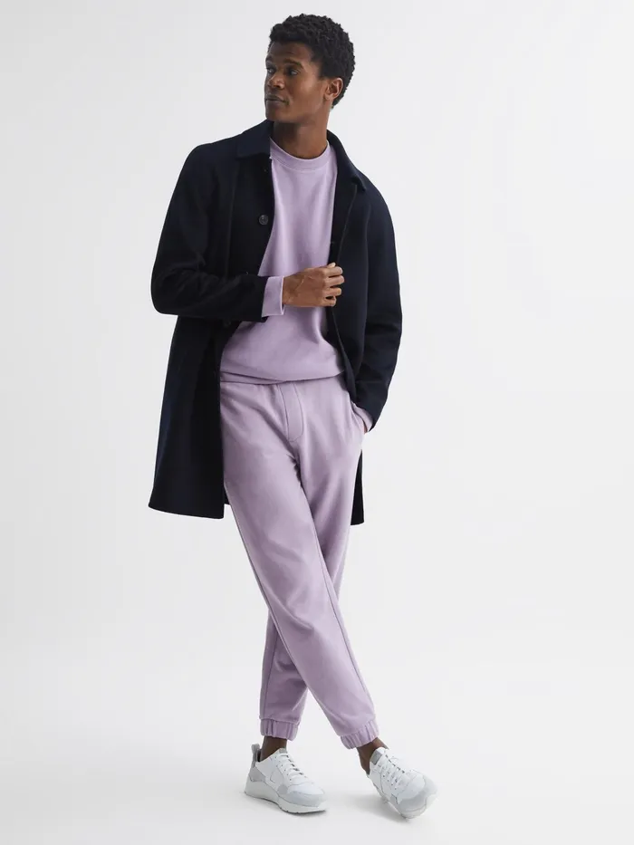 Reiss Trousers Ali Garment Dye Joggers Lilac 8211 Men