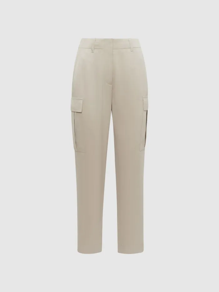 Reiss Trousers Becca Tapered Combat Trousers Stone 8211 Women