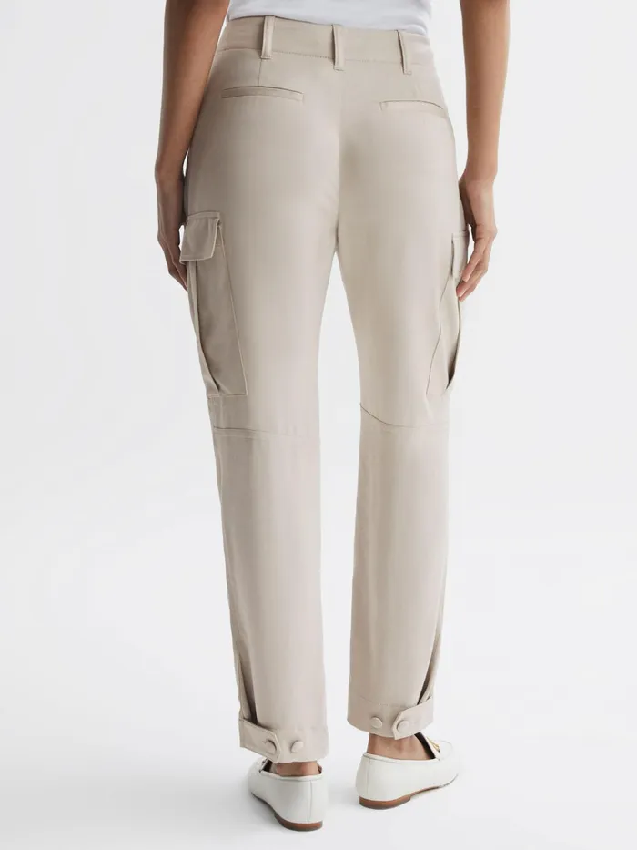 Reiss Trousers Becca Tapered Combat Trousers Stone 8211 Women
