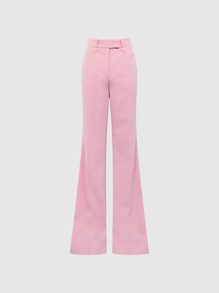 Reiss Trousers Blair High Rise Wide Leg Trousers Pink 8211 Women
