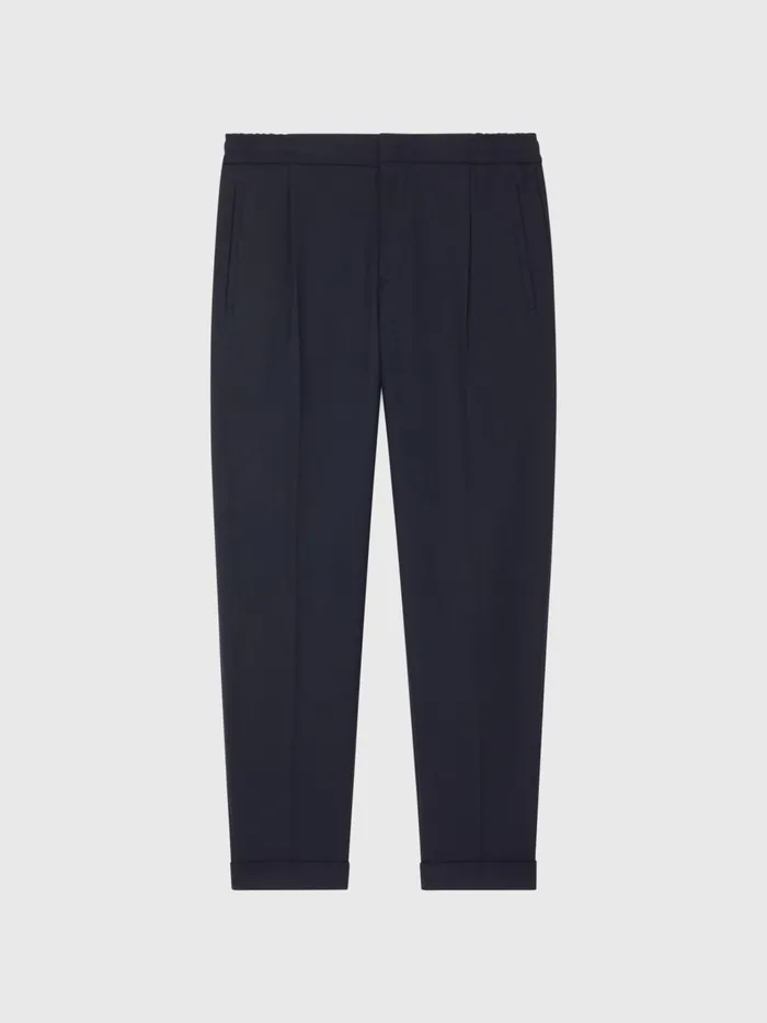 Reiss Trousers Brighton Pleat Front Trousers Navy 8211 Men