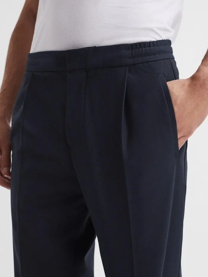 Reiss Trousers Brighton Pleat Front Trousers Navy 8211 Men