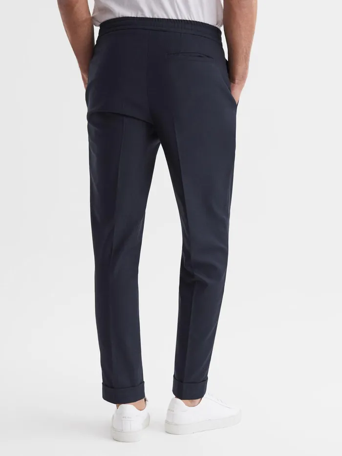 Reiss Trousers Brighton Pleat Front Trousers Navy 8211 Men