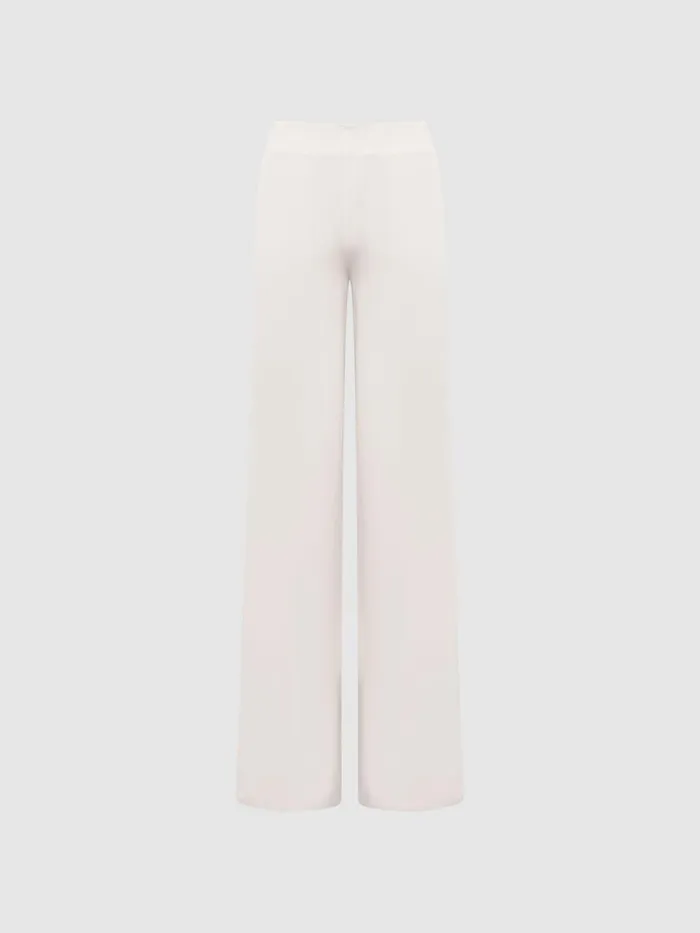 Reiss Trousers Carlie Mid Rise Wide Leg Trousers Cream 8211 Women