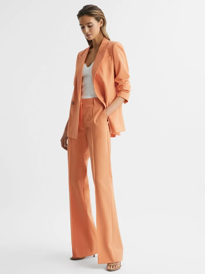 Reiss Trousers Emmy Wide Leg Tailored Trousers Orange 8211 Women