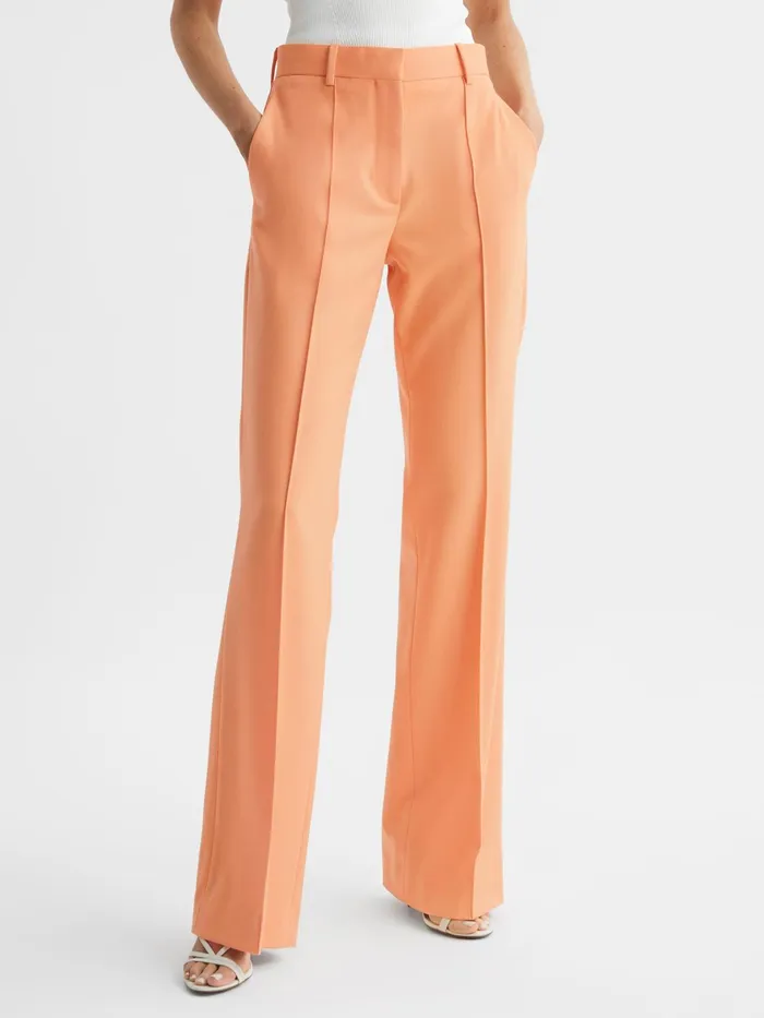 Reiss Trousers Emmy Wide Leg Tailored Trousers Orange 8211 Women