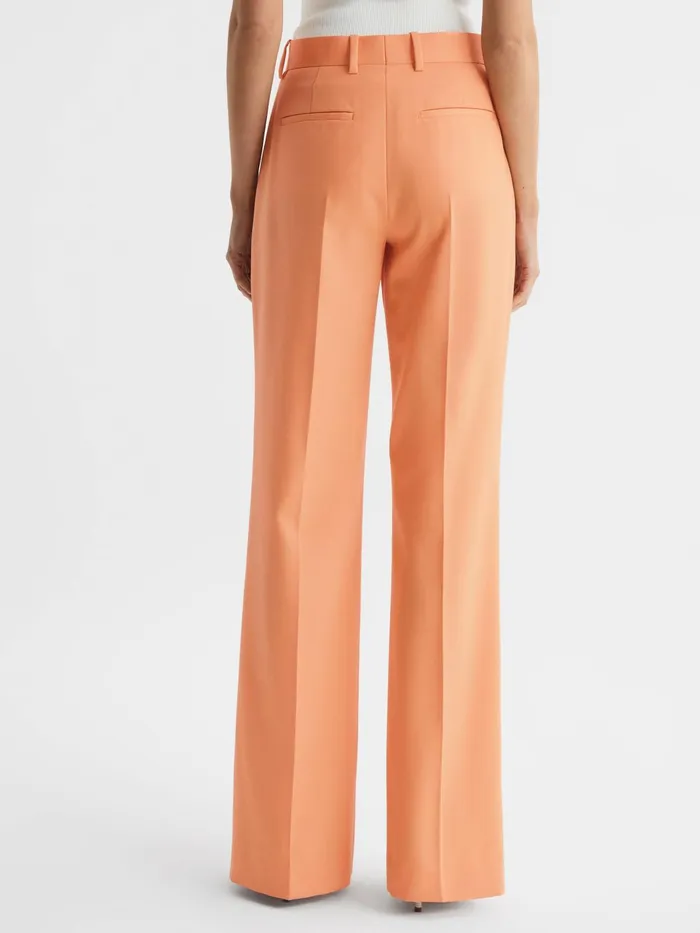 Reiss Trousers Emmy Wide Leg Tailored Trousers Orange 8211 Women