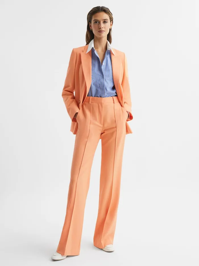 Reiss Trousers Emmy Wide Leg Tailored Trousers Orange 8211 Women