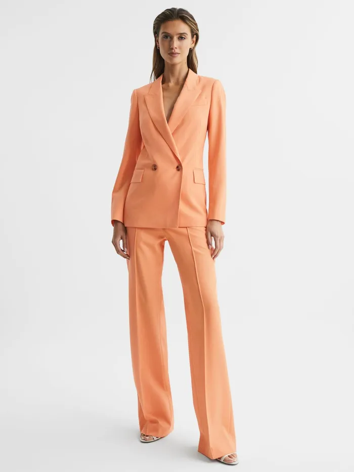 Reiss Trousers Emmy Wide Leg Tailored Trousers Orange 8211 Women