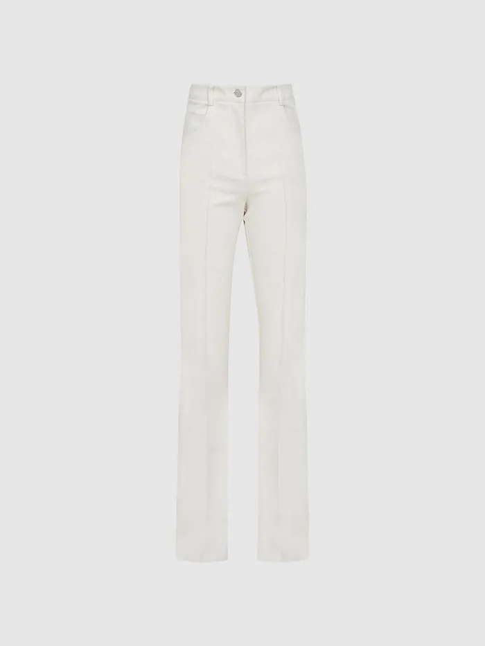 Reiss Trousers Florence High Rise Flared Trousers Cream 8211 Women