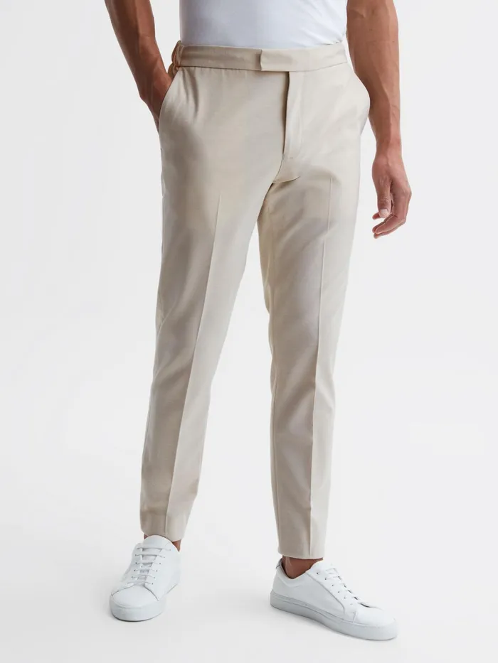Reiss Trousers Found Drawcord Waist Relaxed Trousers Ecru 8211 Men