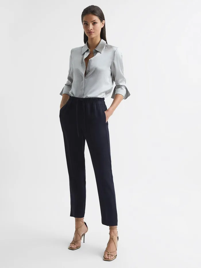 Reiss Trousers Hailey PullOn Tapered Trousers Black 8211 Women