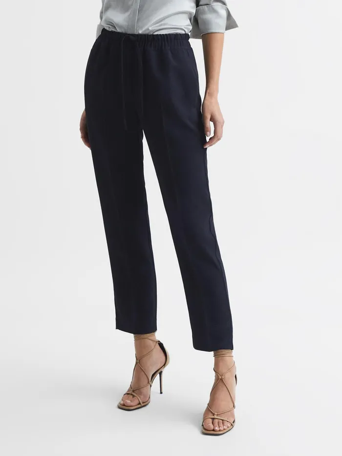 Reiss Trousers Hailey PullOn Tapered Trousers Black 8211 Women