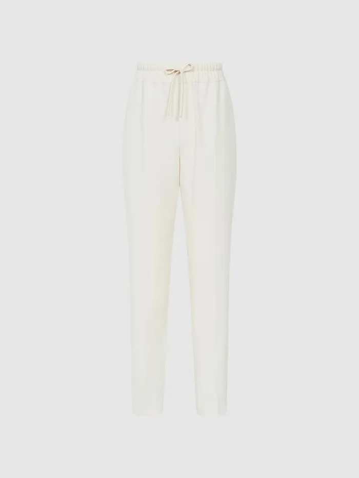Reiss Trousers Hailey PullOn Tapered Trousers Cream 8211 Women