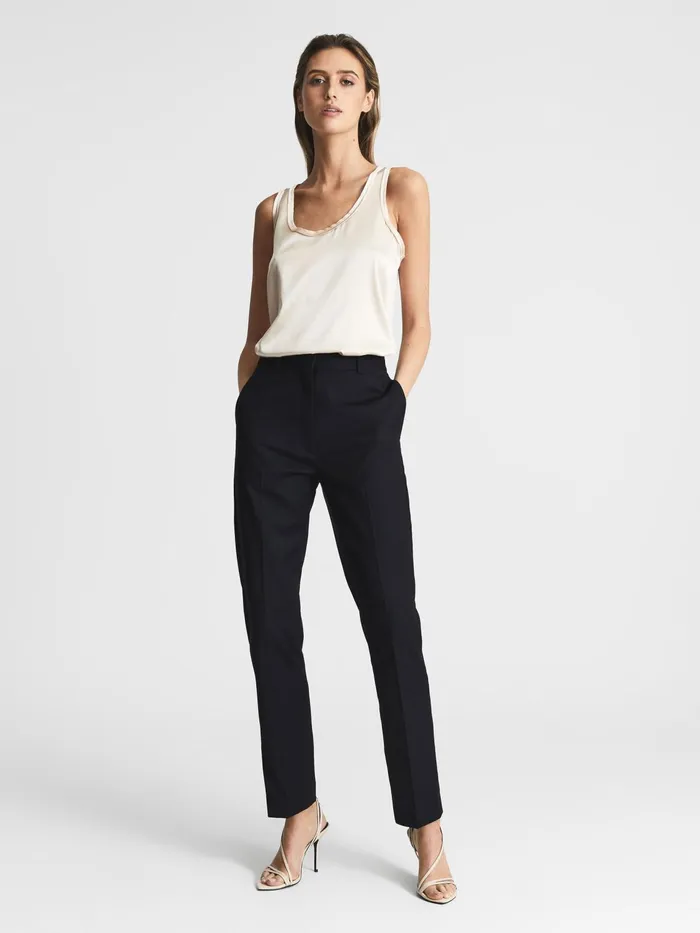 Reiss Trousers Haisley Slim Leg Tapered Trousers Black 8211 Women
