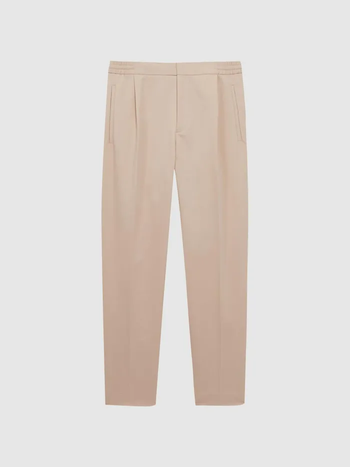 Reiss Trousers Hove Technical Elasticated Trousers Stone 8211 Men