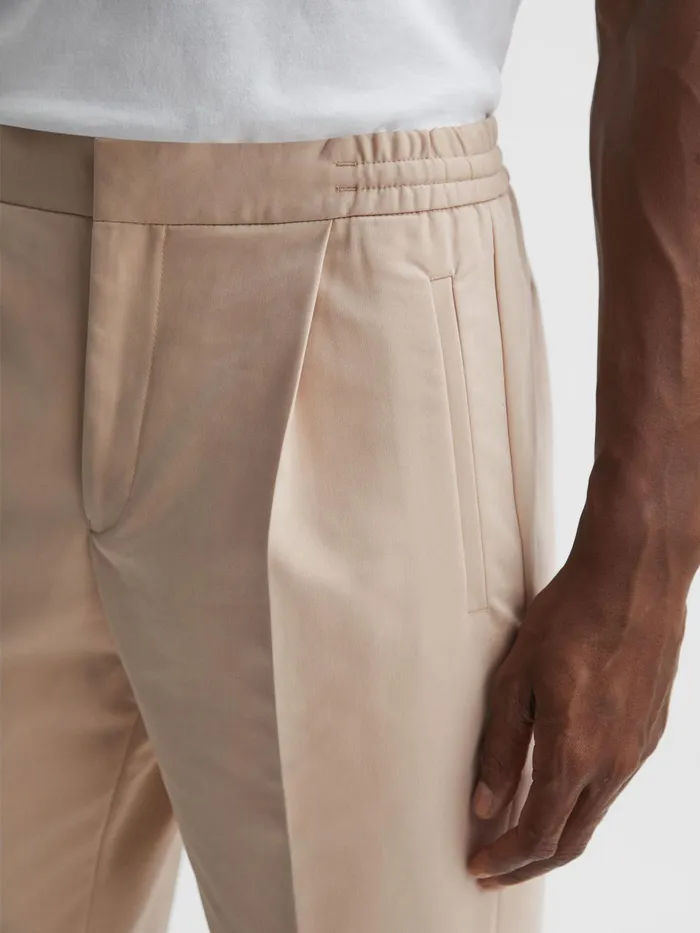 Reiss Trousers Hove Technical Elasticated Trousers Stone 8211 Men