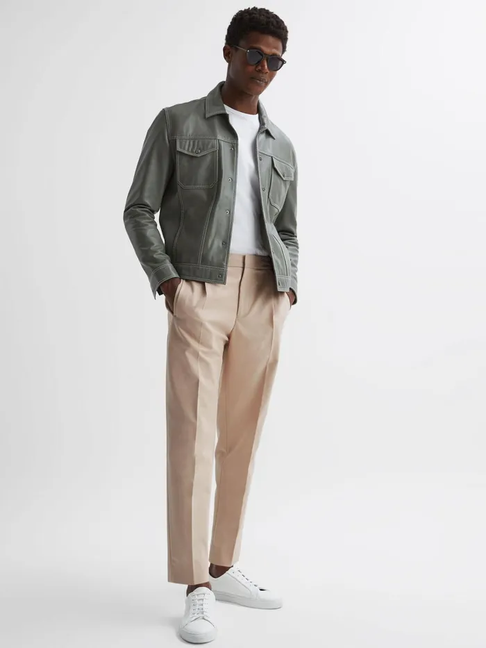 Reiss Trousers Hove Technical Elasticated Trousers Stone 8211 Men