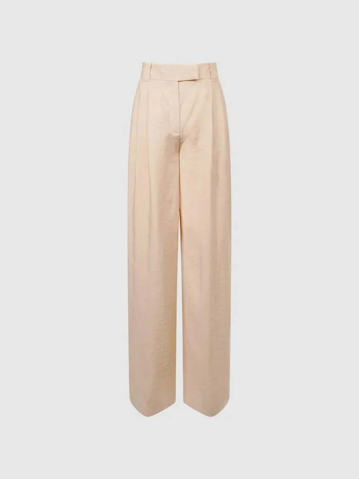 Reiss Trousers Izzie Wide Leg Occasion Trousers Nude 8211 Women
