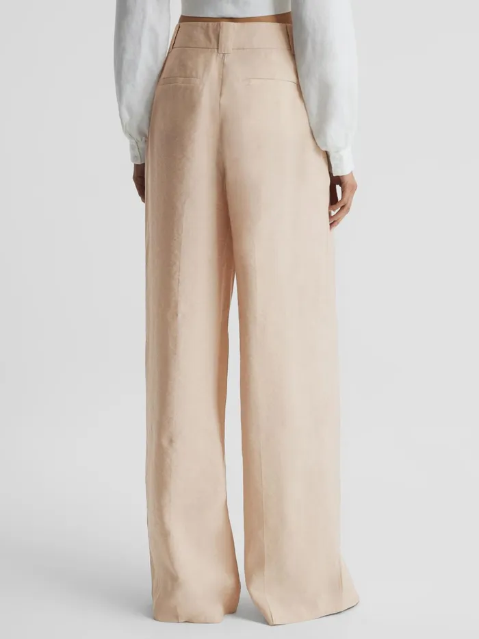 Reiss Trousers Izzie Wide Leg Occasion Trousers Nude 8211 Women