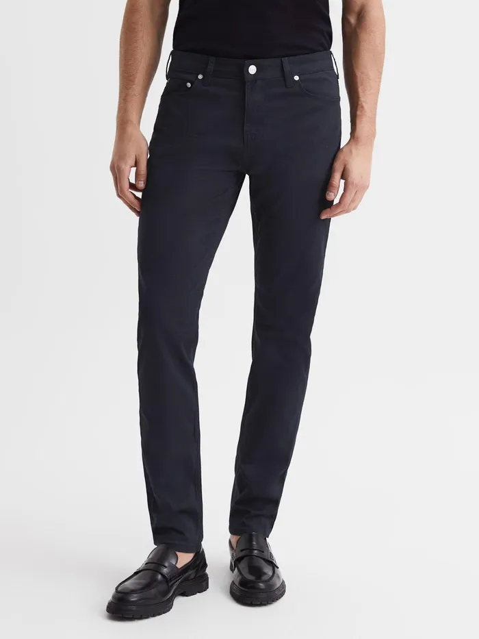 Reiss Trousers Kalkan Slim Fit Five Pocket Trousers Navy 8211 Men