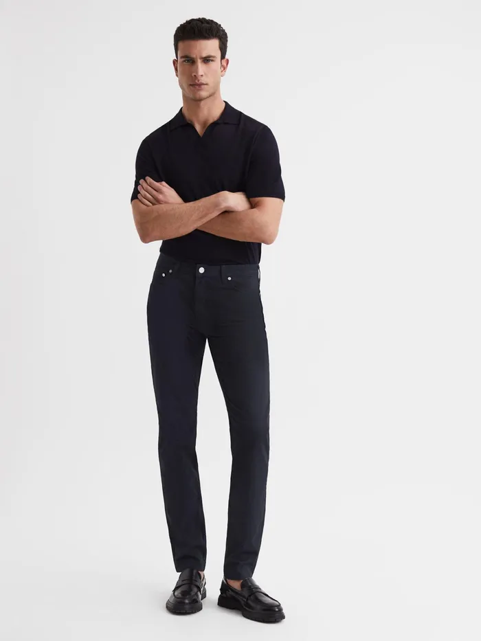 Reiss Trousers Kalkan Slim Fit Five Pocket Trousers Navy 8211 Men