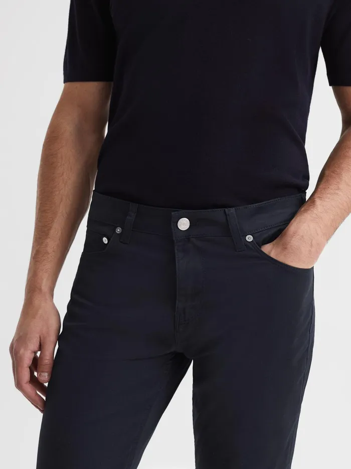 Reiss Trousers Kalkan Slim Fit Five Pocket Trousers Navy 8211 Men
