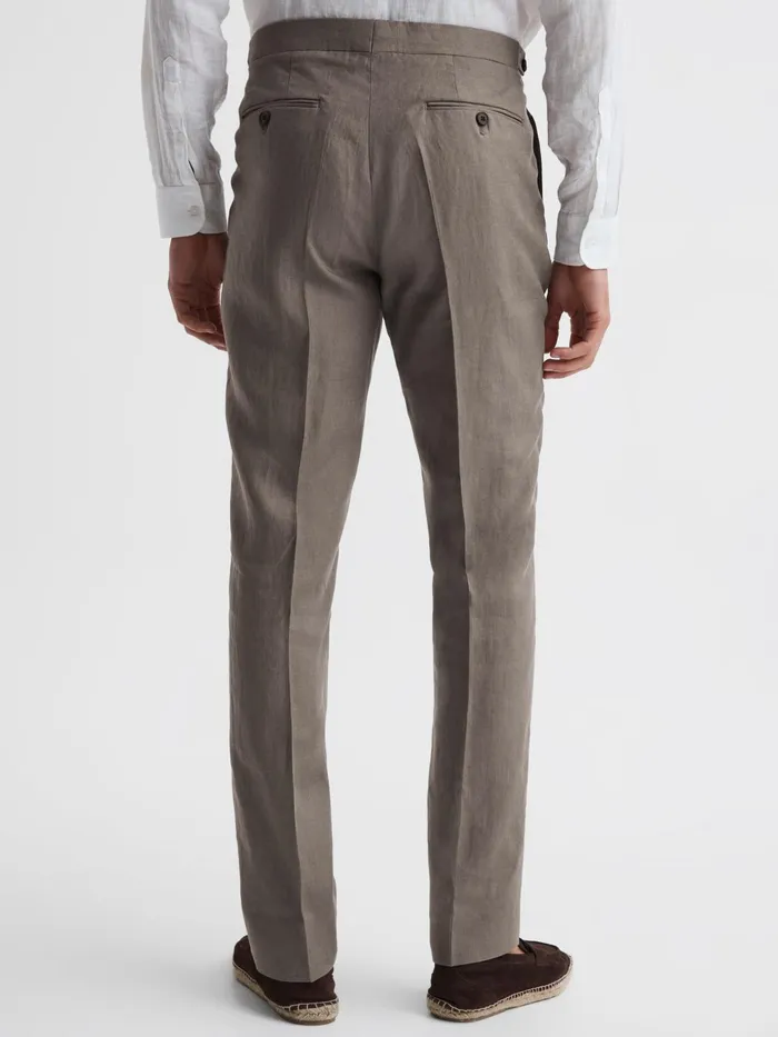 Reiss Trousers Kin Linen Formal Trousers Airforce Blue 8211 Men