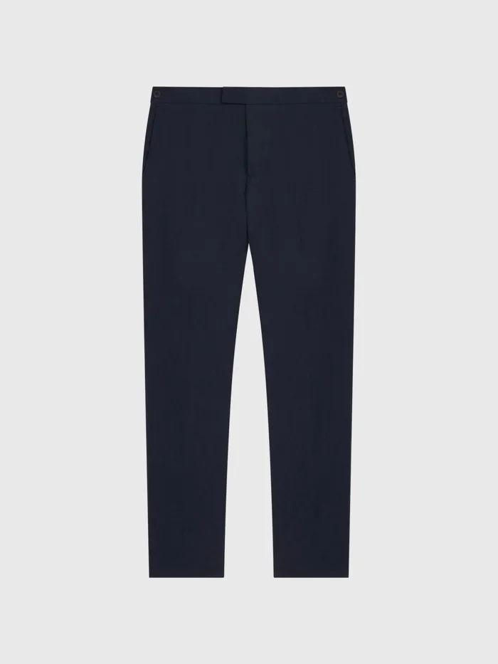 Reiss Trousers Kin Linen Formal Trousers Navy 8211 Men