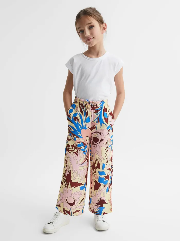 Reiss Trousers Liv Floral Printed Straight Leg Trousers Lilac 8211 Children