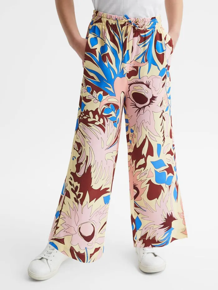 Reiss Trousers Liv Floral Printed Straight Leg Trousers Lilac 8211 Children