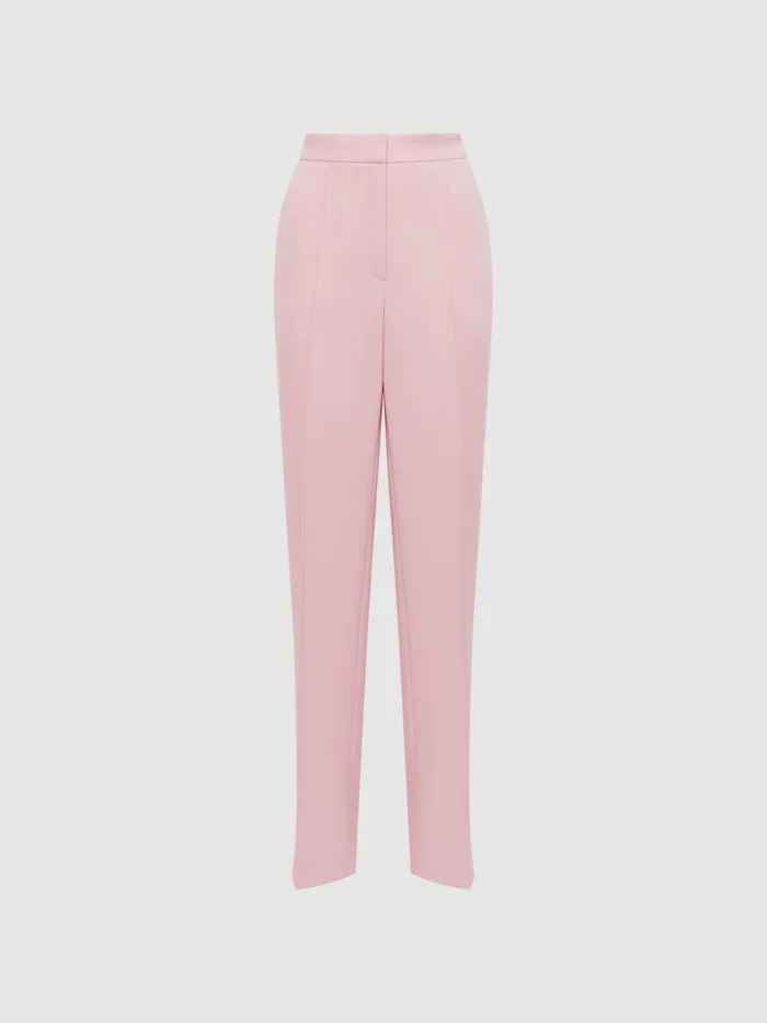 Reiss Trousers Marina Wide Leg Split Hem Trousers Pink 8211 Women