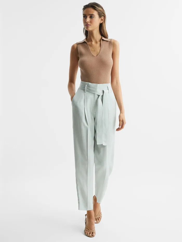 Reiss Trousers Mylie Tapered High Rise Trousers Mint 8211 Women